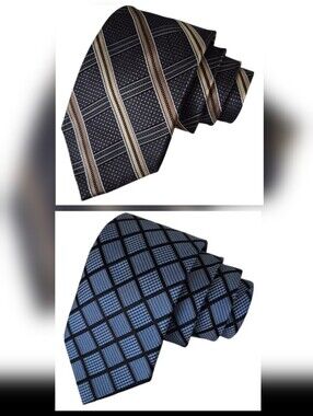 Pronto Uomo 100% Silk Ties Office Formal Neutral Set Of Two